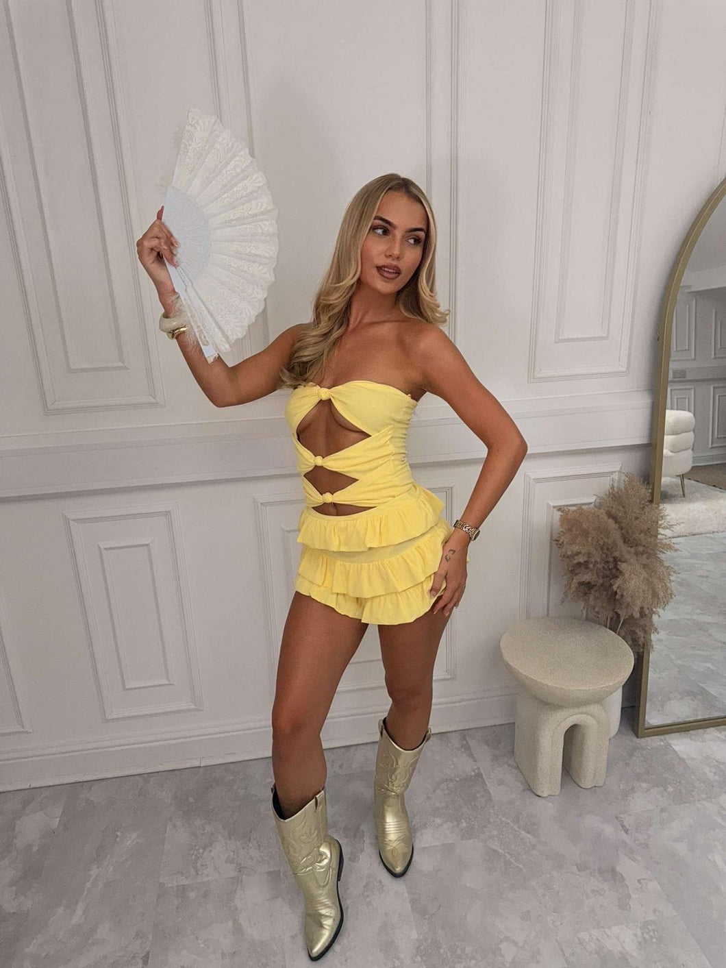 ‘Lulu’ Ruffle Co-Ord In Lemon