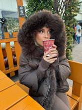 Load image into Gallery viewer, Fur Puffer Coat In Chocolate
